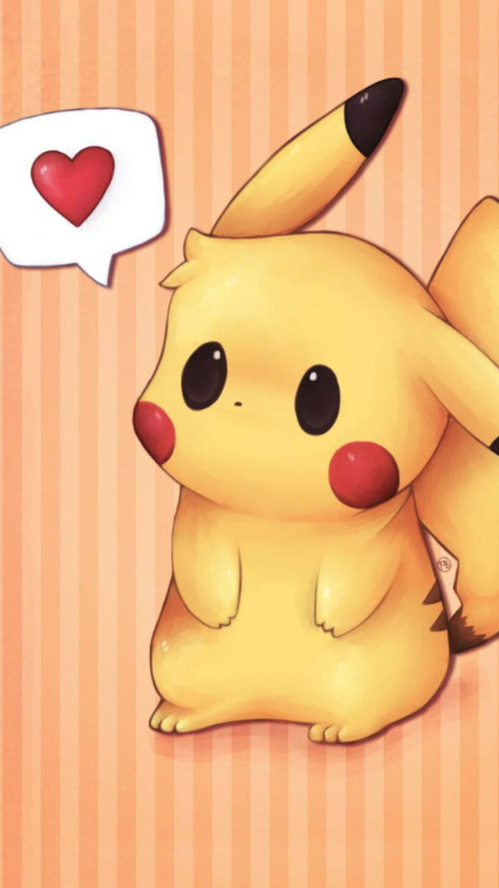 Pokemon Phone Pikachu Heart Bubble Background