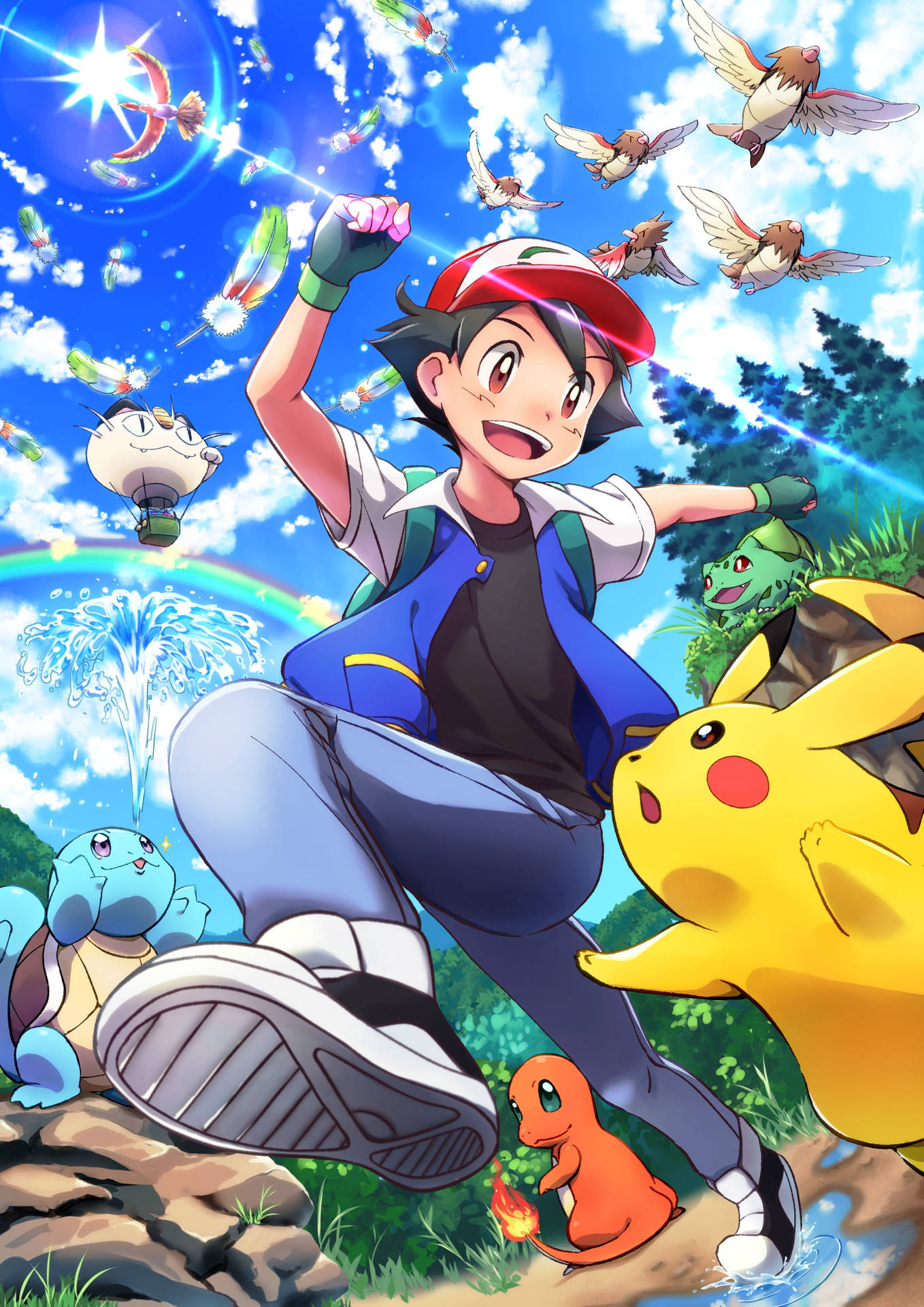 Pokemon Phone Walking Ash Background