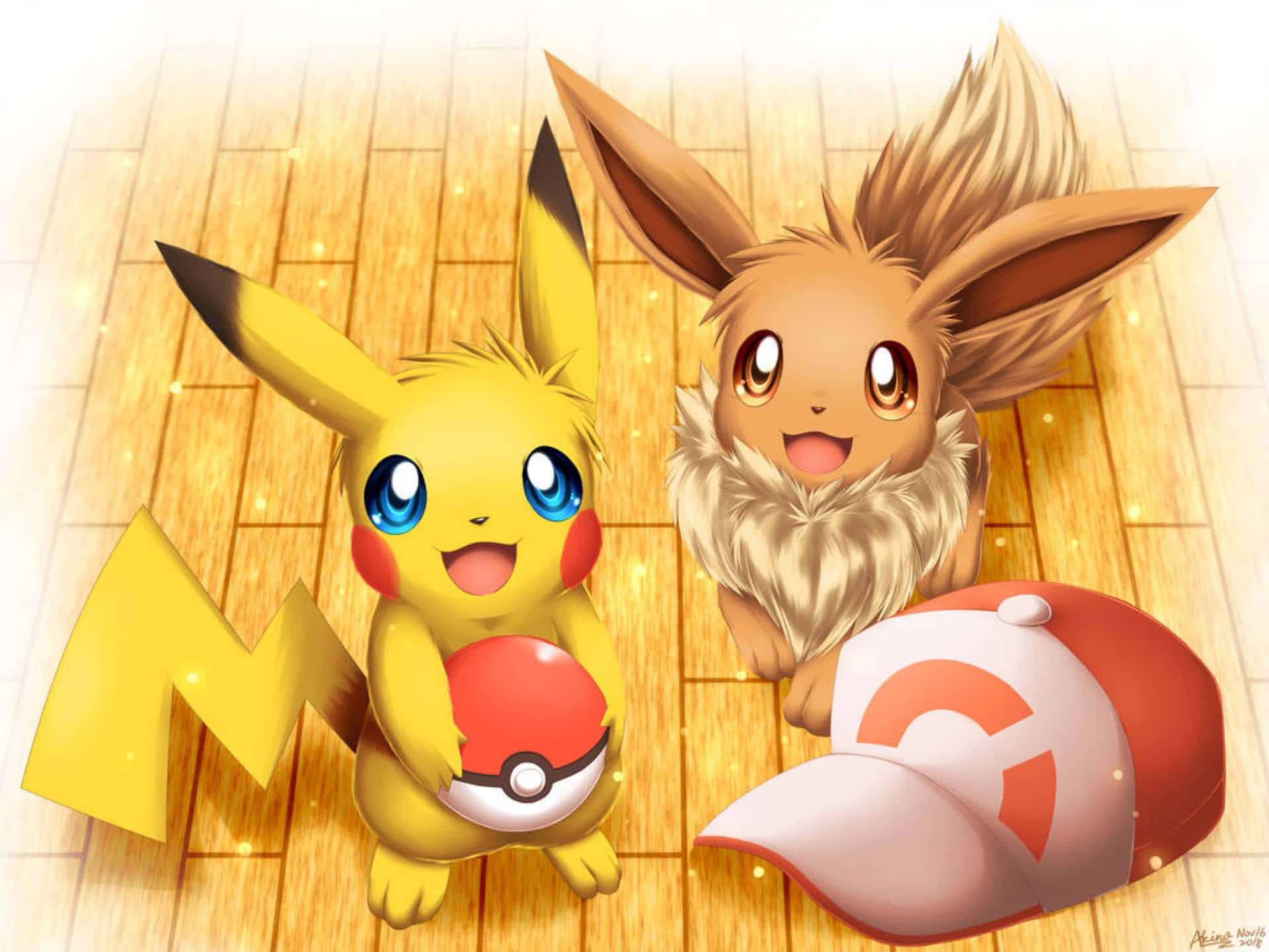 Pokemon Pikachu And Eevee By Sassy Background