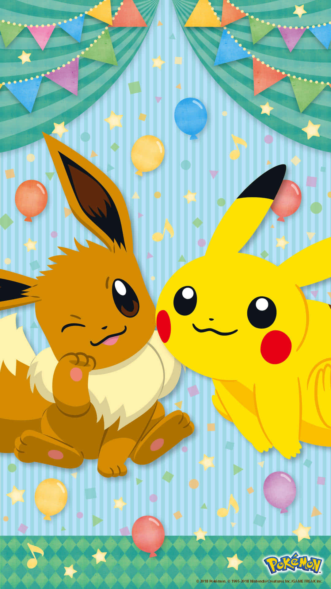 Pokemon Pikachu And Eevee Party Invitations Background