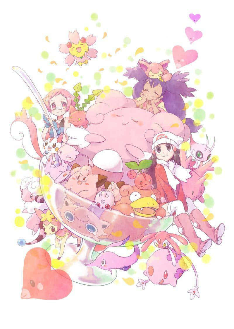 Pokemon Pink Party Artwork Background