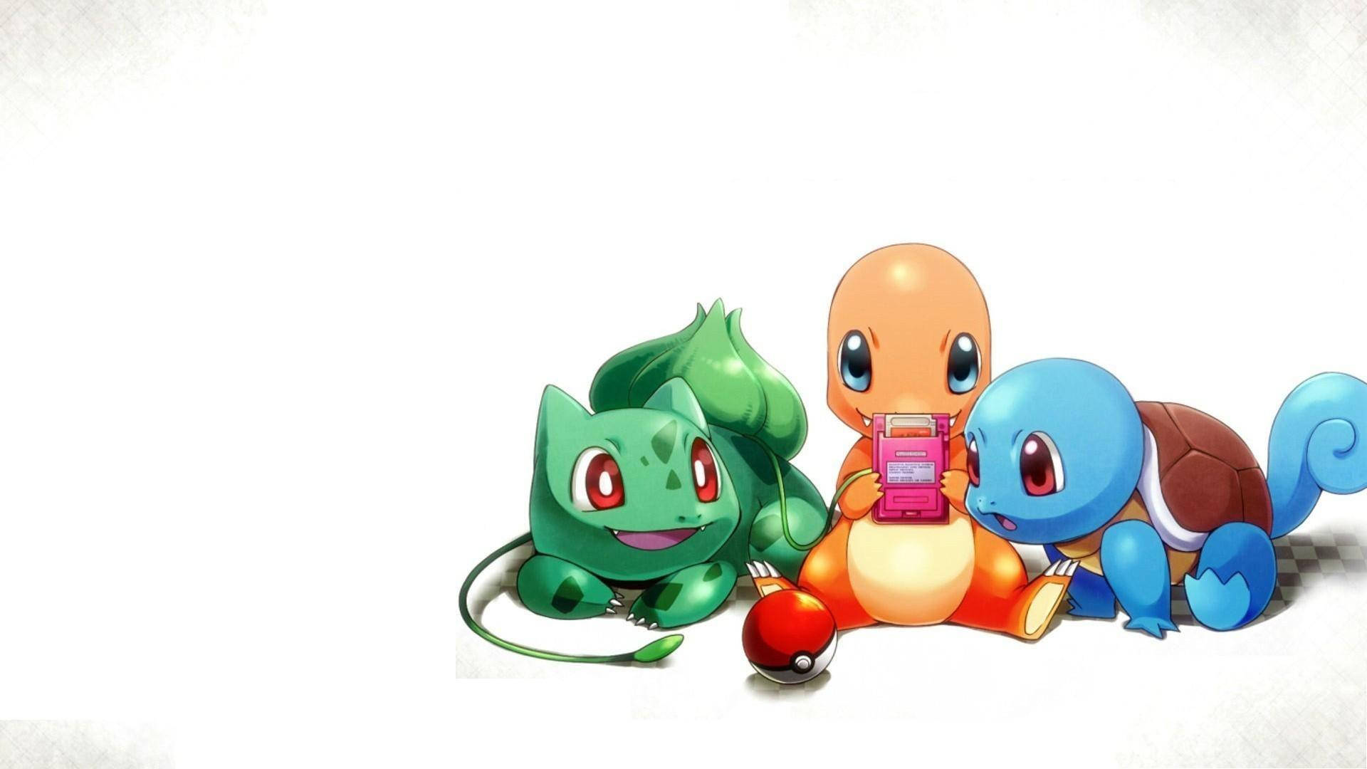 Pokemon Playing With Game Boy Color Background