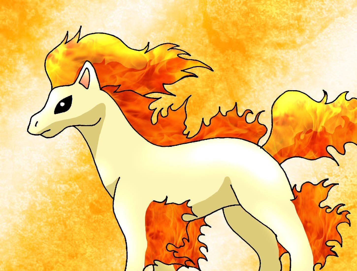 Pokémon Ponyta Digital Drawing Background