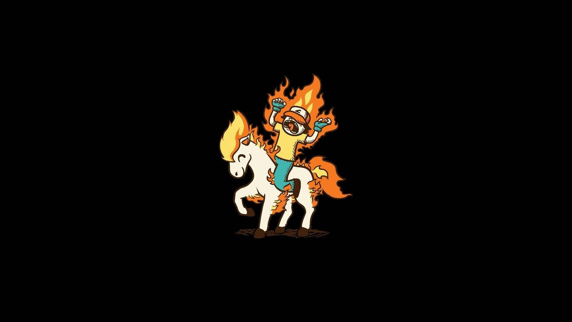 Pokémon Ponyta With Ash Background