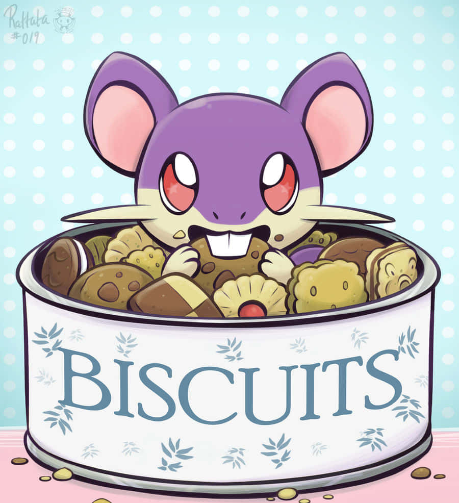 Pokémon Rattata Inside A Biscuit Tin And Eating Cookies