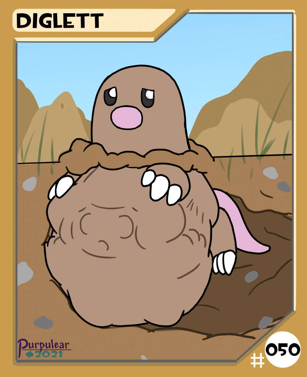 Pokémon's Diglett Full Body Underground. Background