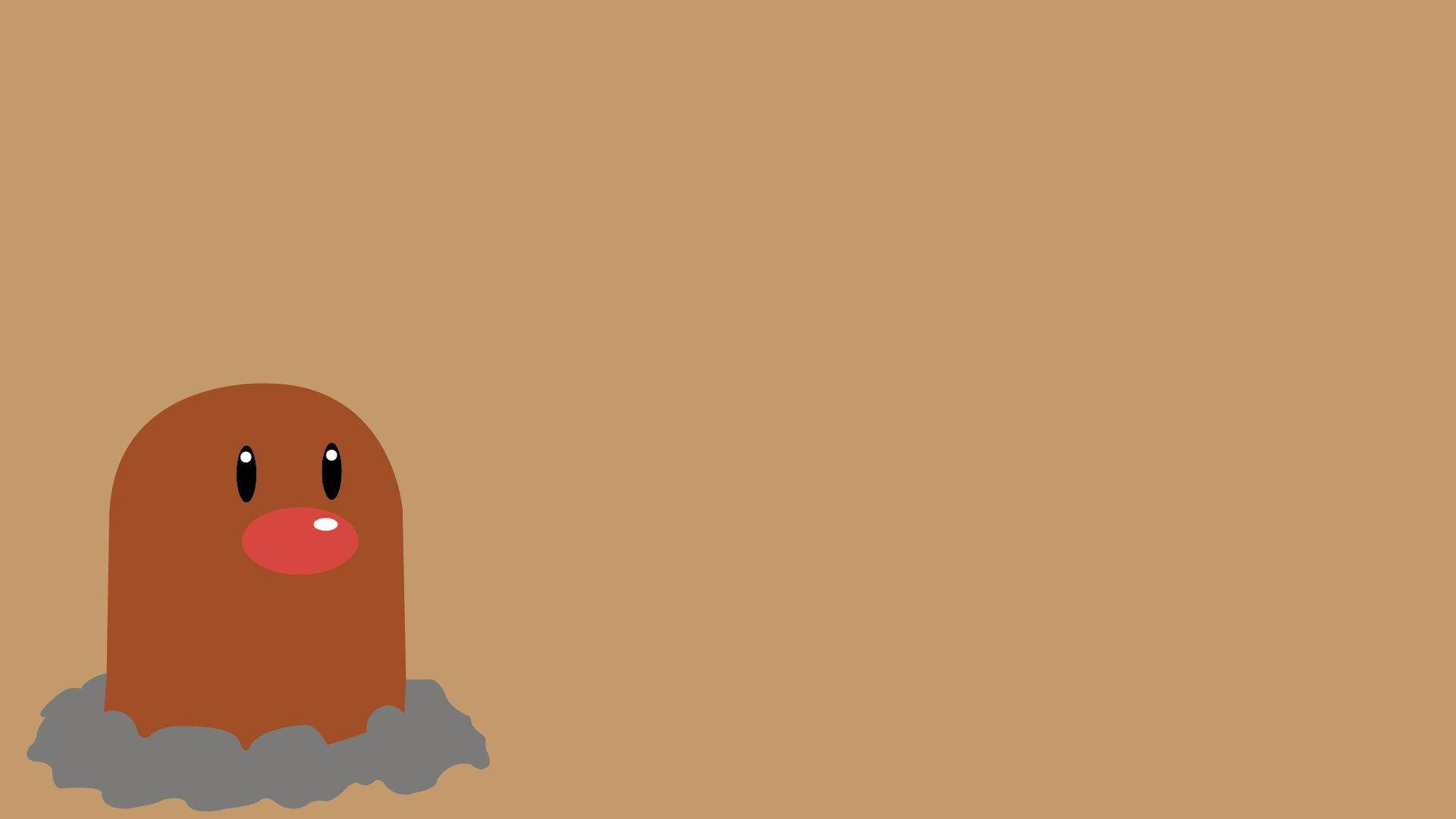 Pokémon's Diglett Light Brown Background Background