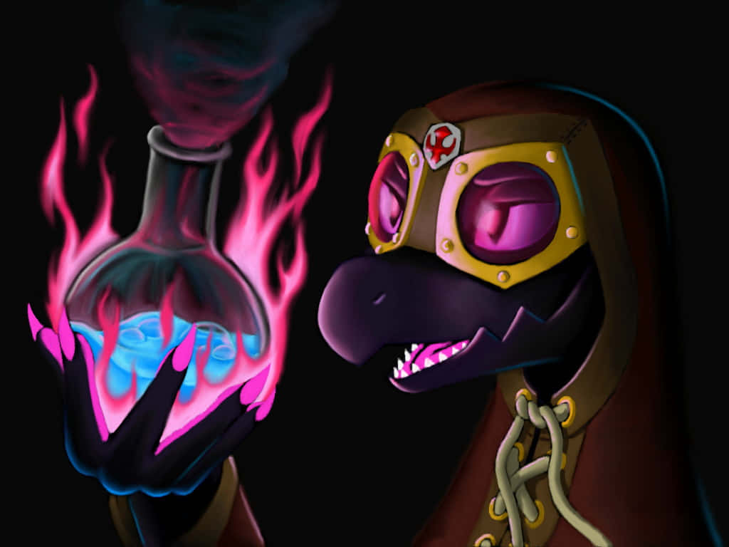 Pokémon Salazzle With Poison Test Tube Background