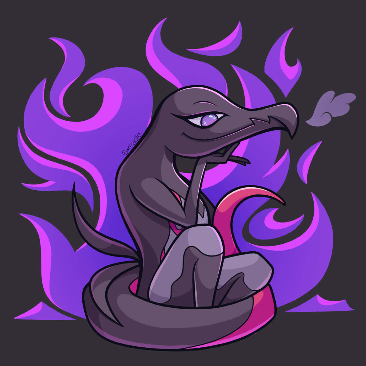 Pokémon Salazzle With Purple And Blue Flames