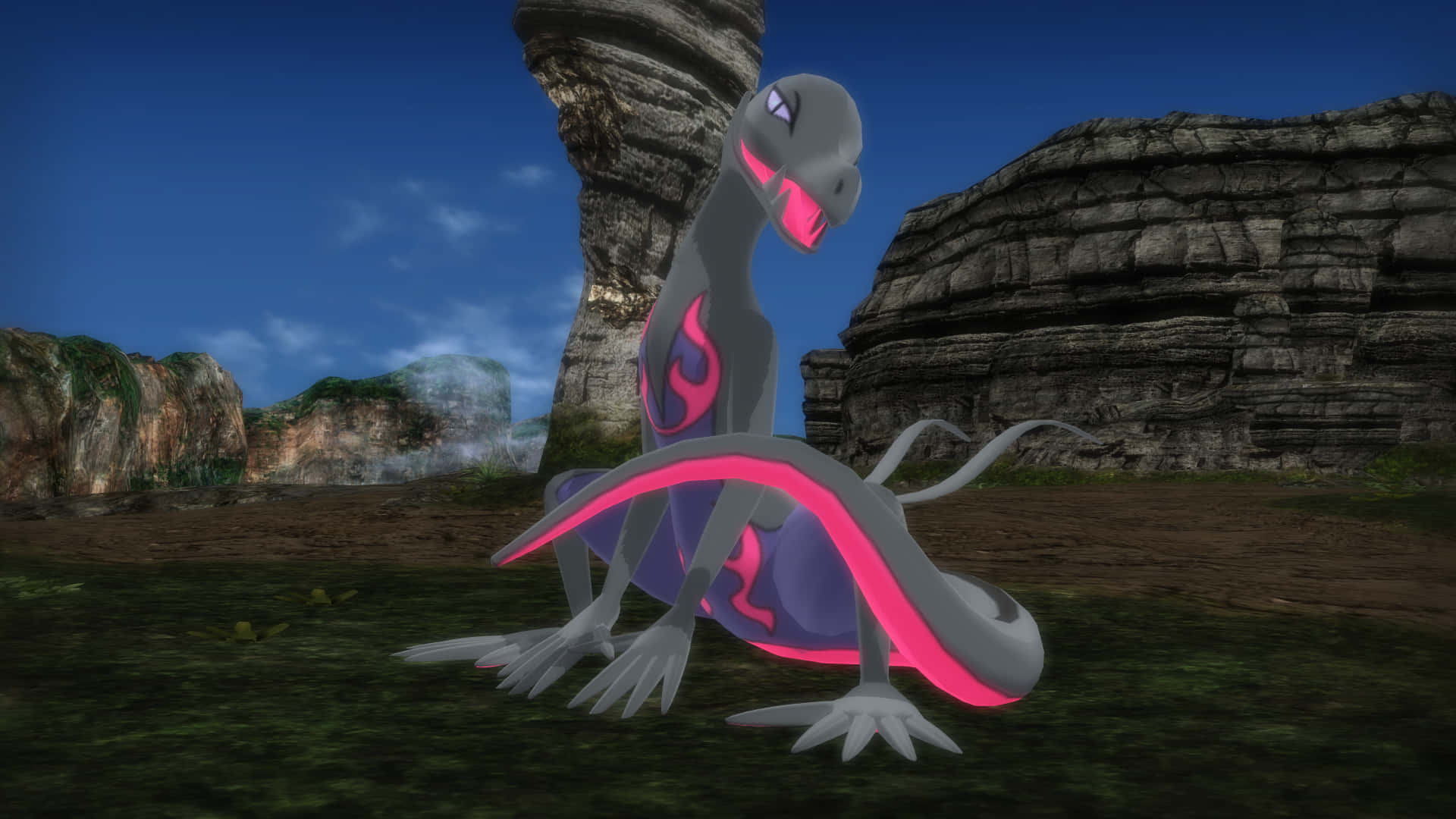 Pokémon Salazzle With Rock Formations