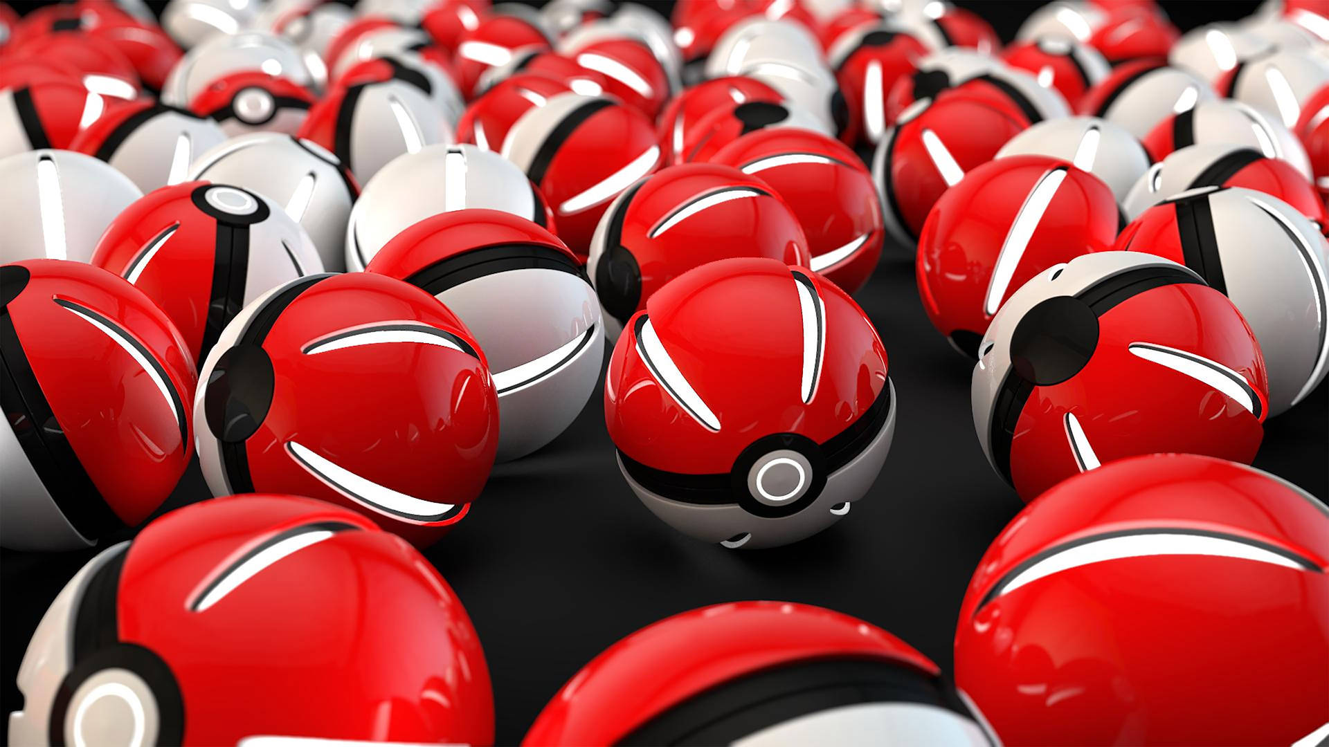 Pokemon Shiny Red Pokeballs Background