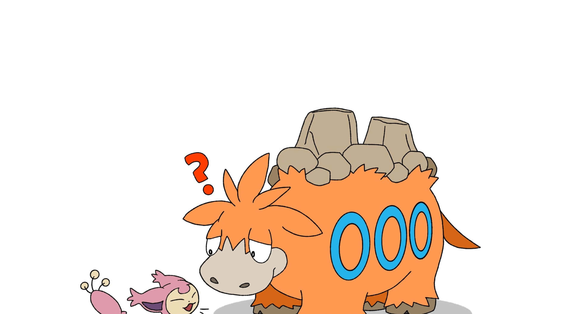 Pokemon Skitty With Confused Camerupt Background