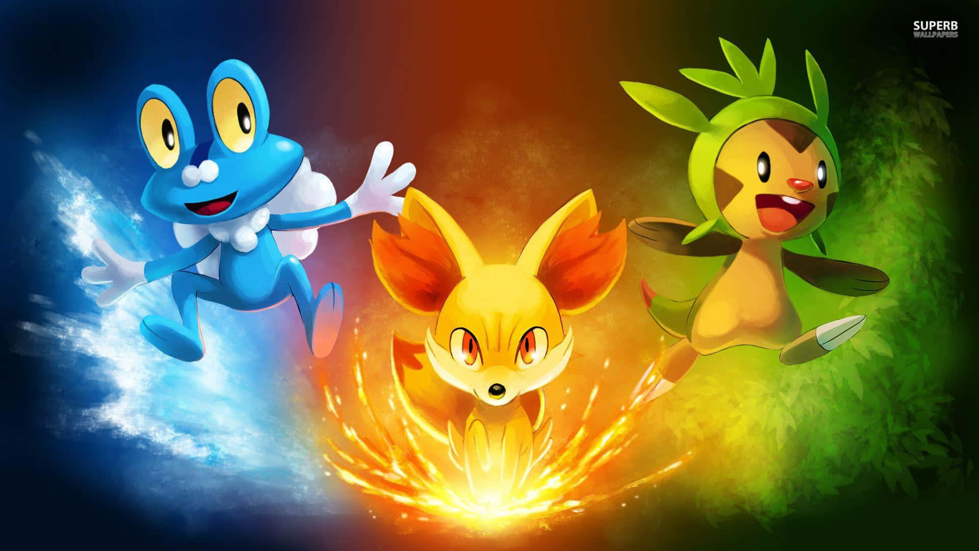 Pokemon Starters Trio Artwork Background