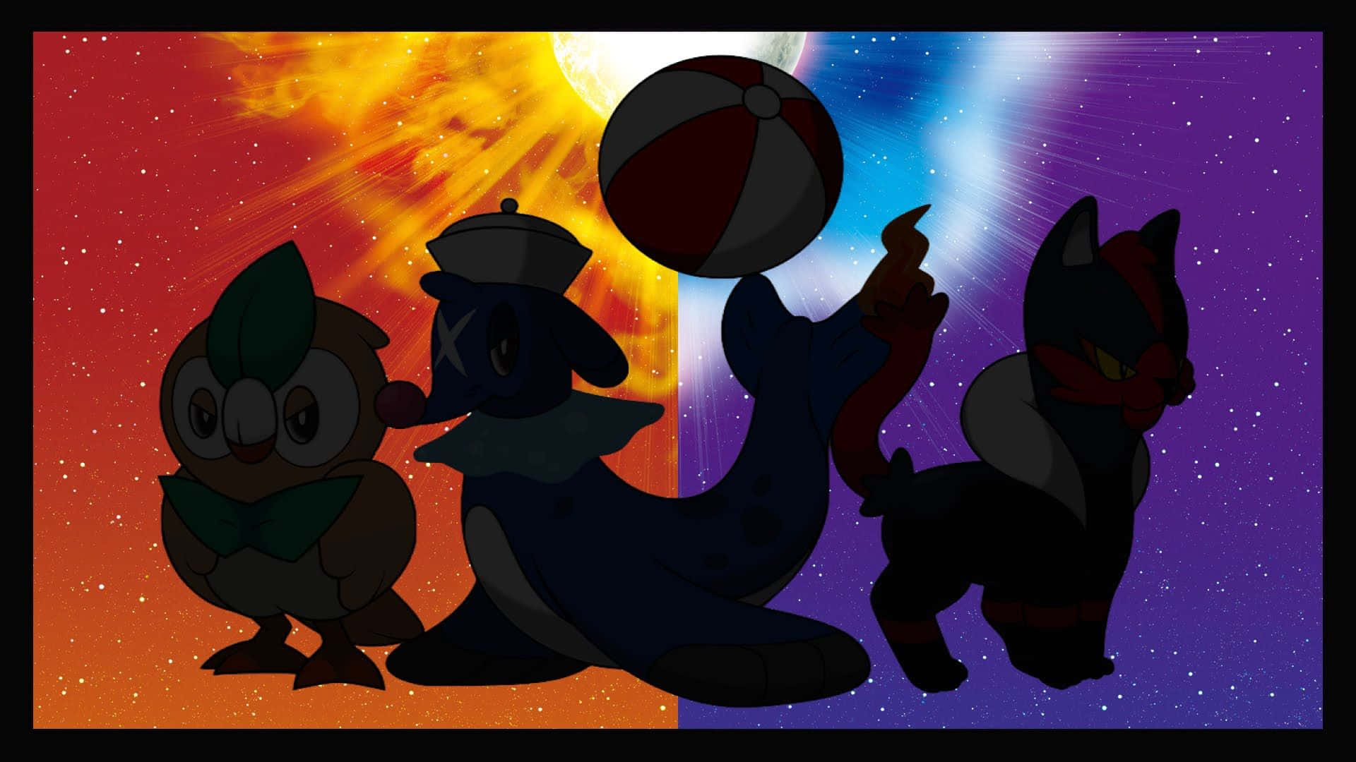 Pokemon Sun And Moon Starters Silhouette Background