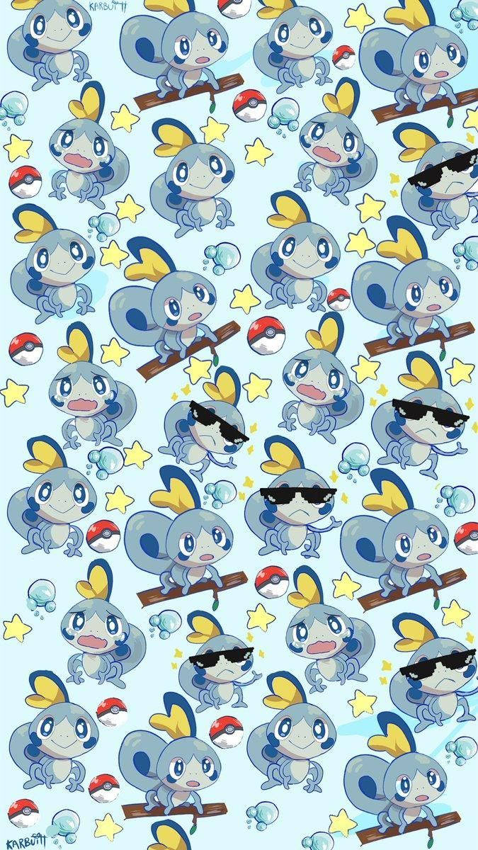 Pokémon Sword And Shield Sobble Pattern Background