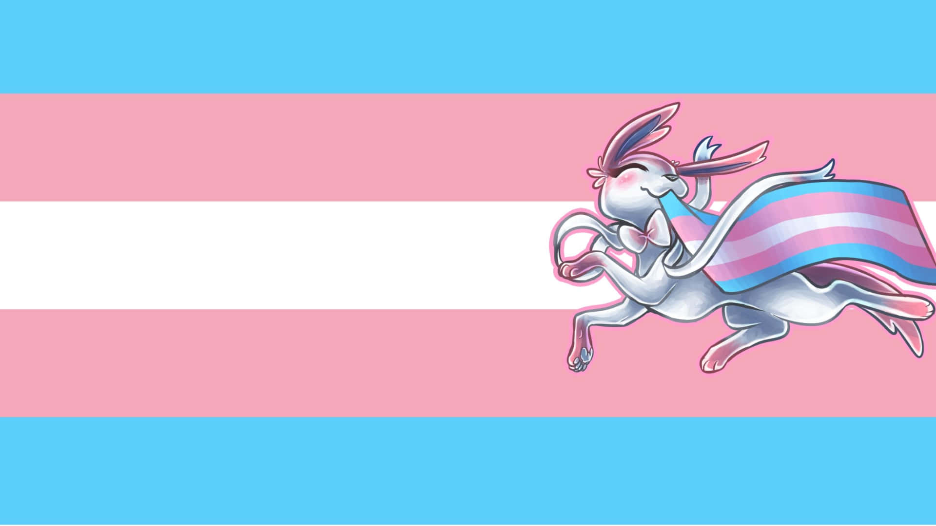 Pokémon Sylveon And Trans Flag Background