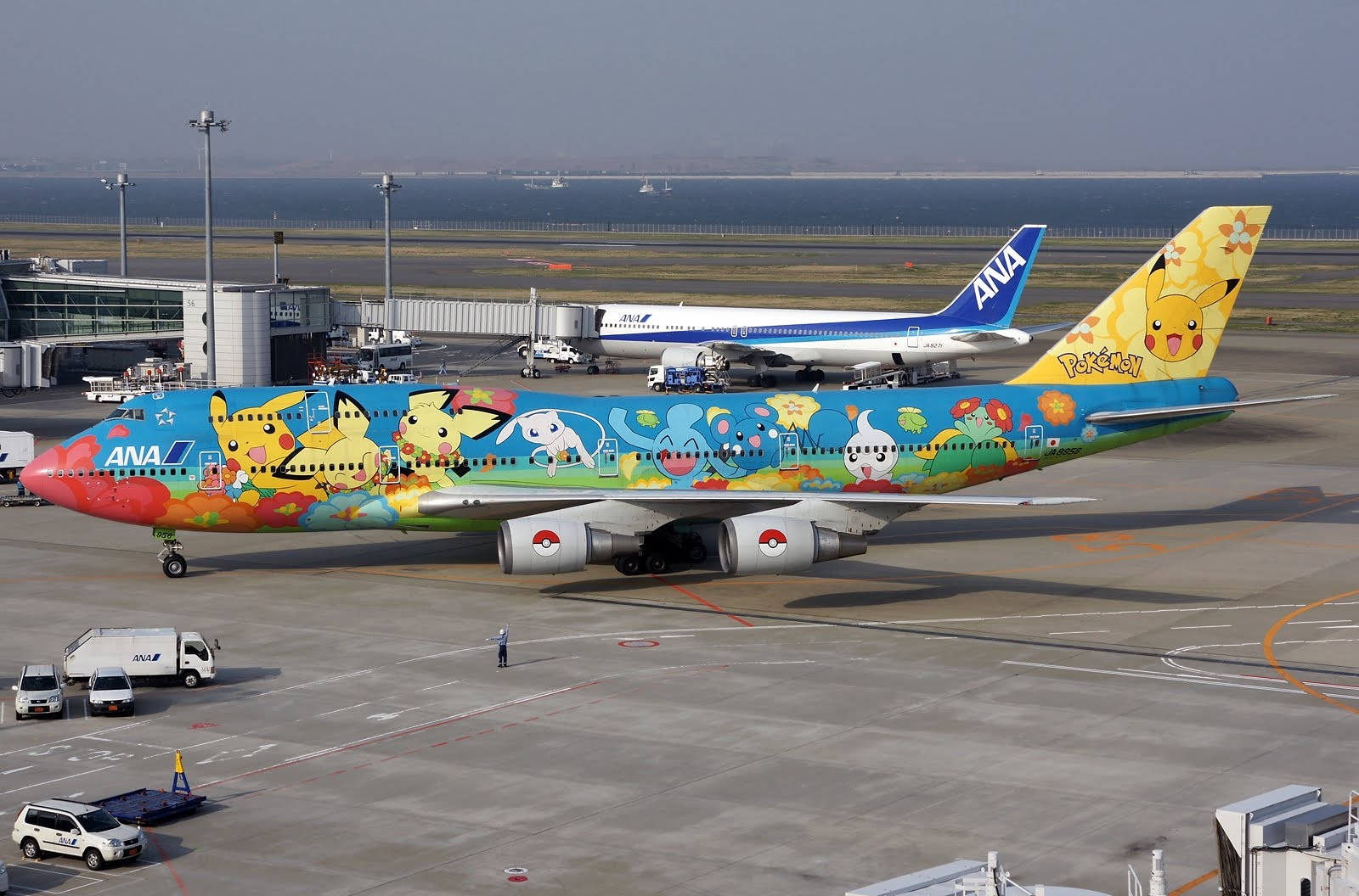 Pokemon-themed Ana Airplane Background