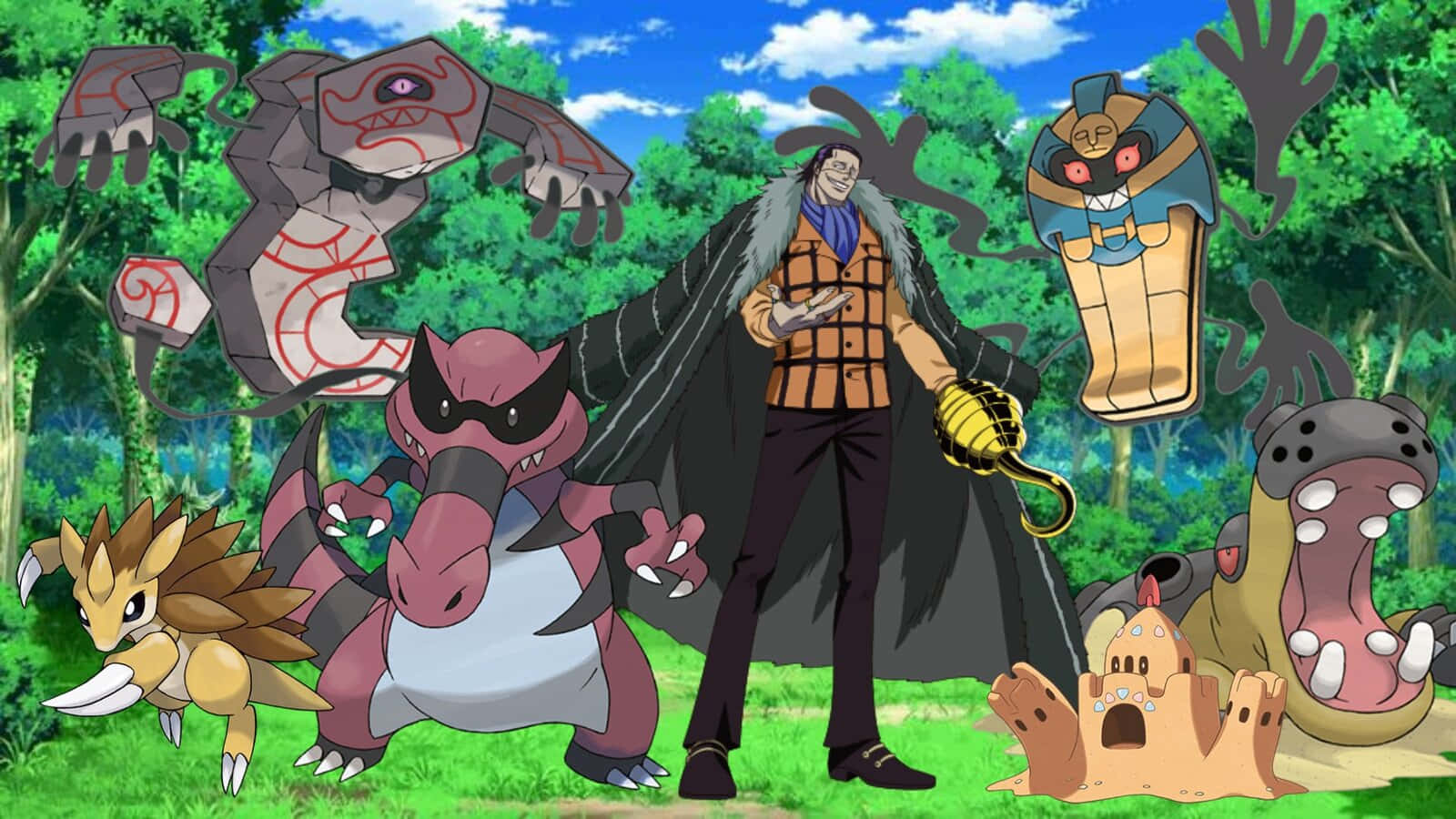 Pokemon Trainer With Ghost Ground Types Background