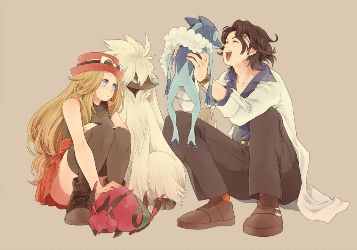Pokemon Trainerand Furfrou Friendship Background