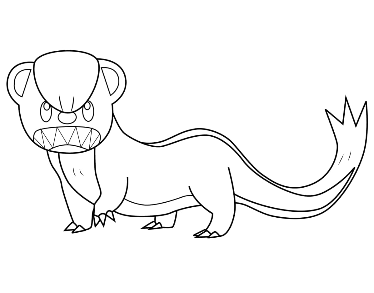 Pokémon Yungoos Uncolored Drawing