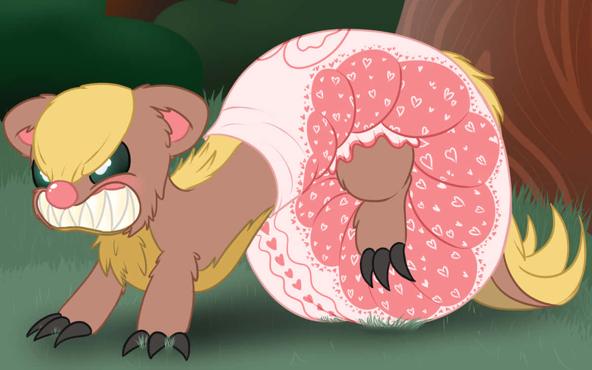 Pokémon Yungoos With Hearty Clothing Background