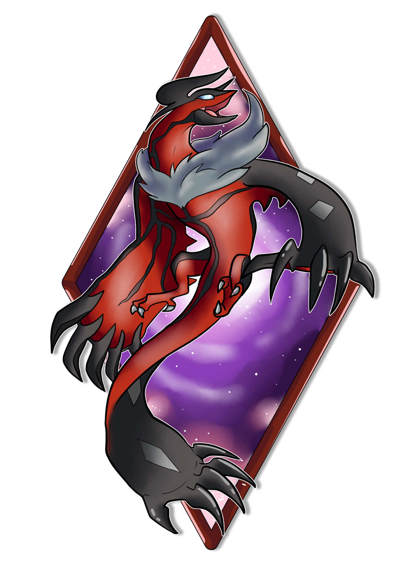 Pokemon Yveltal With Diamond Portal Background