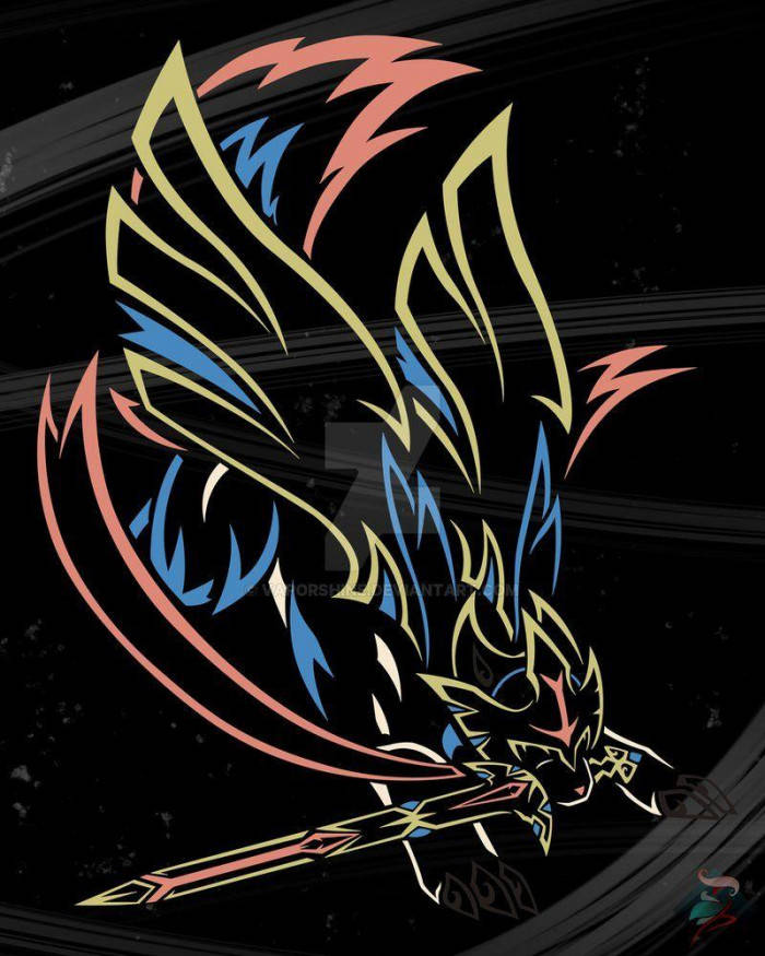 Pokemon Zacian Colorful Abstract Illustration Background