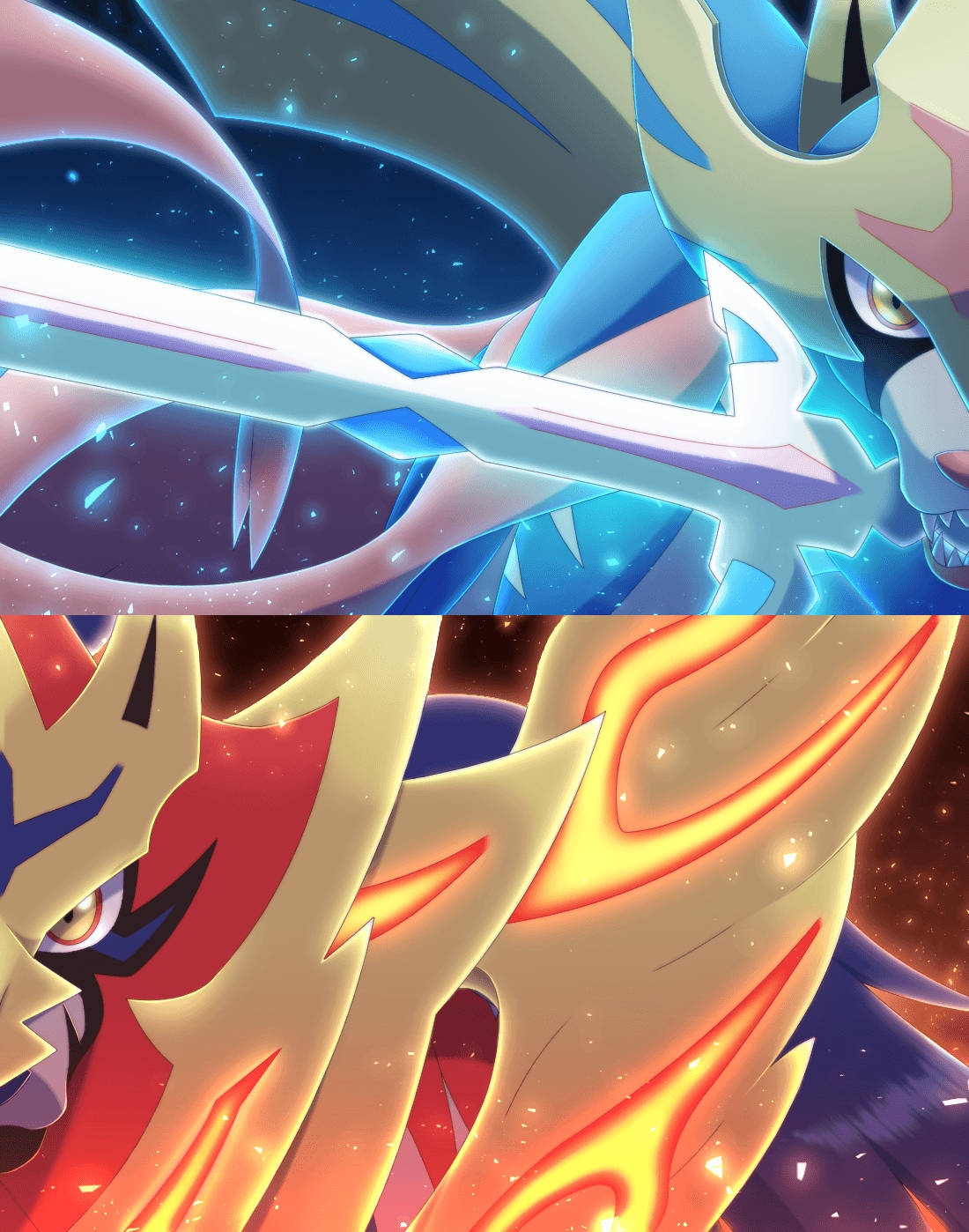 Pokemon Zacian Vs Zamazenta Close-up Background