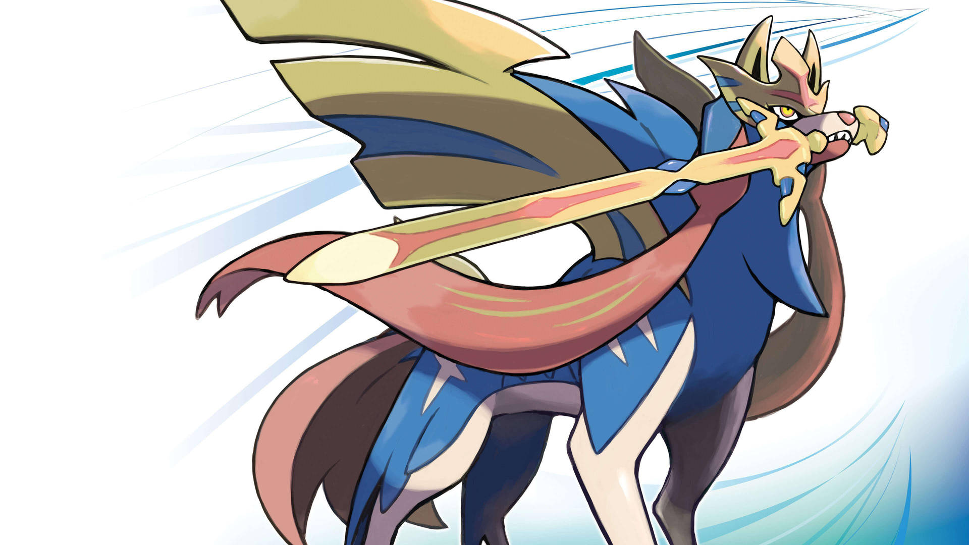 Pokemon Zacian With Sword Side View Background