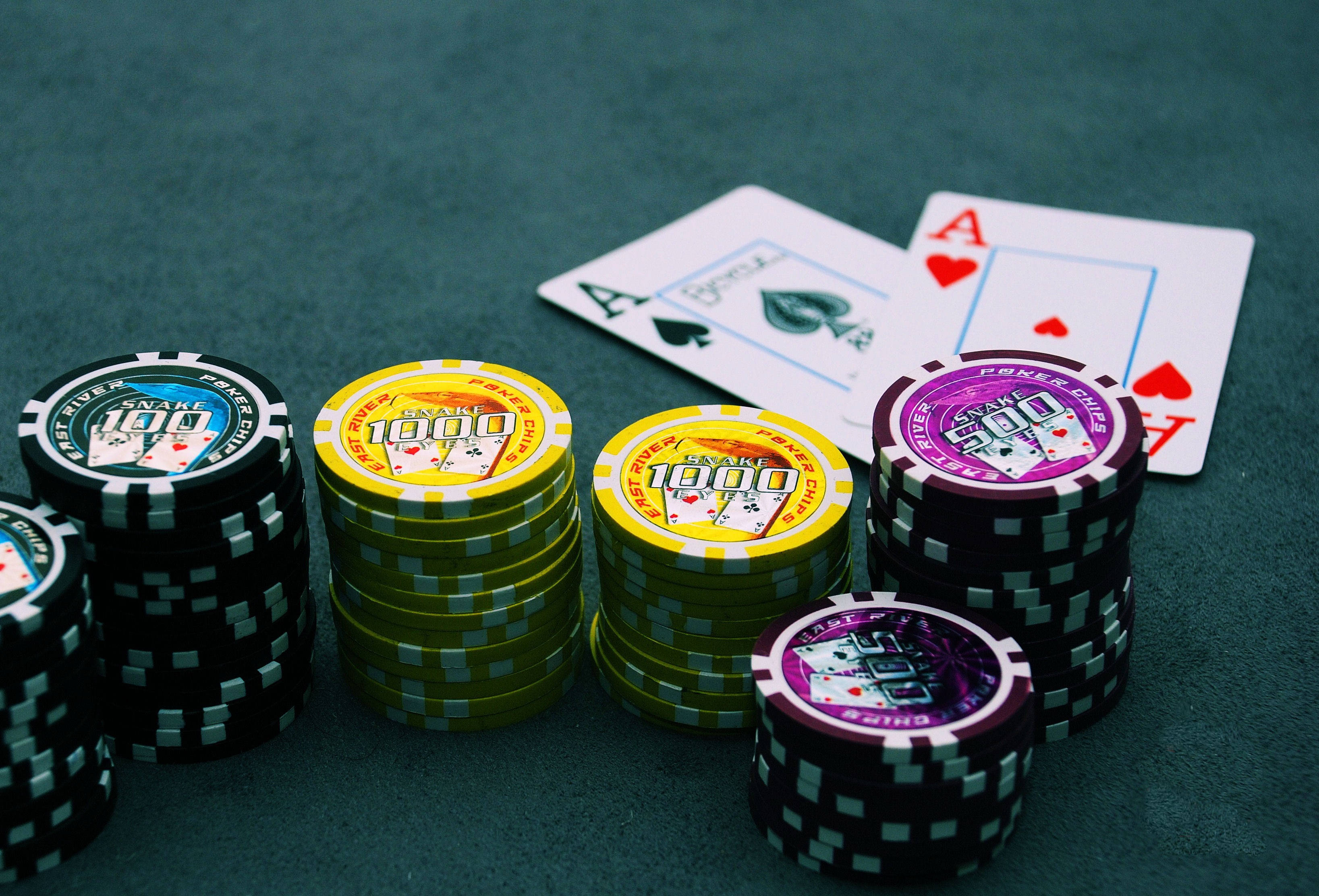 Poker Chips And Aces Background