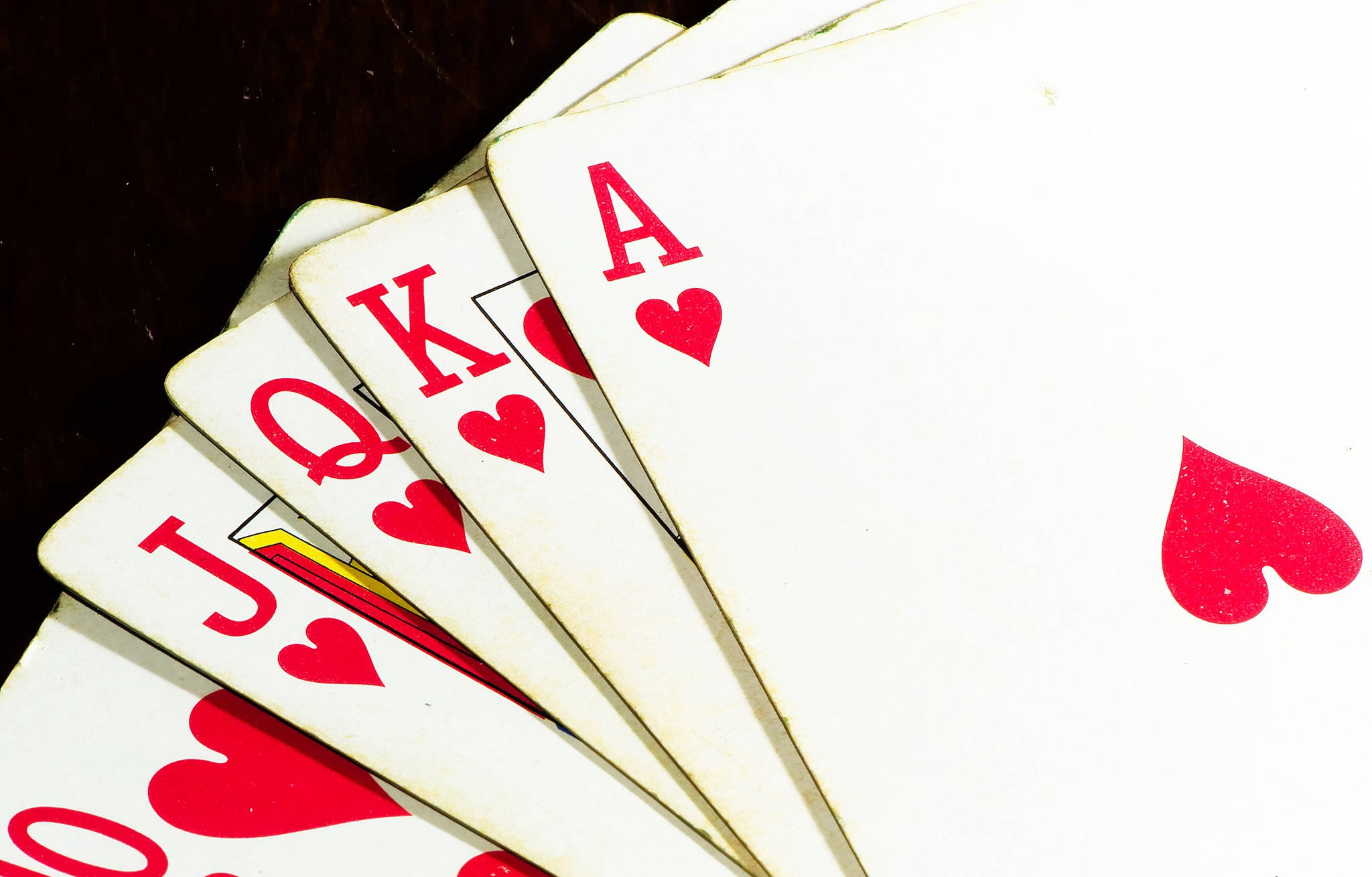 Poker Hearts Straight Flush Background