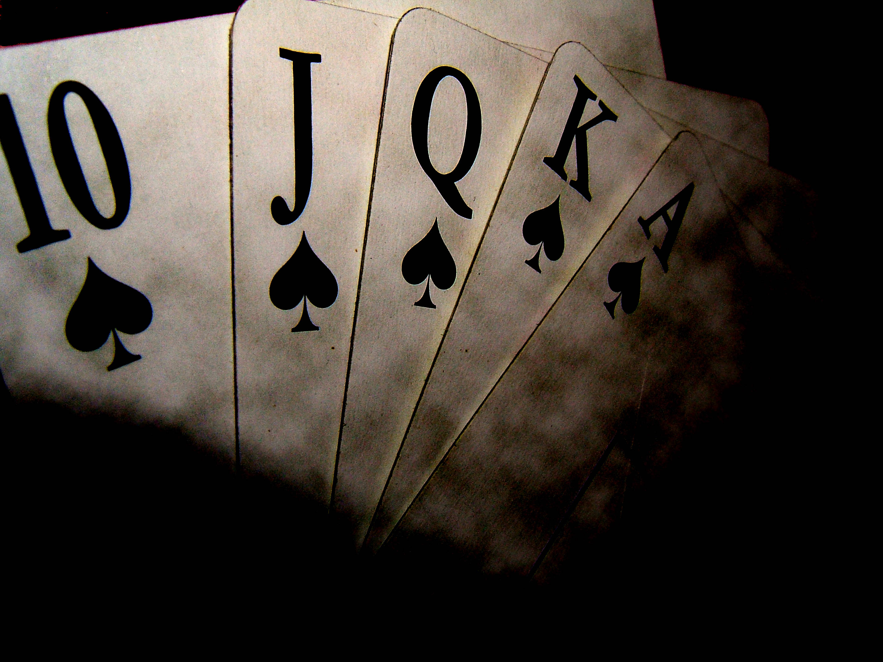 Poker Straight Flush Closeup Background