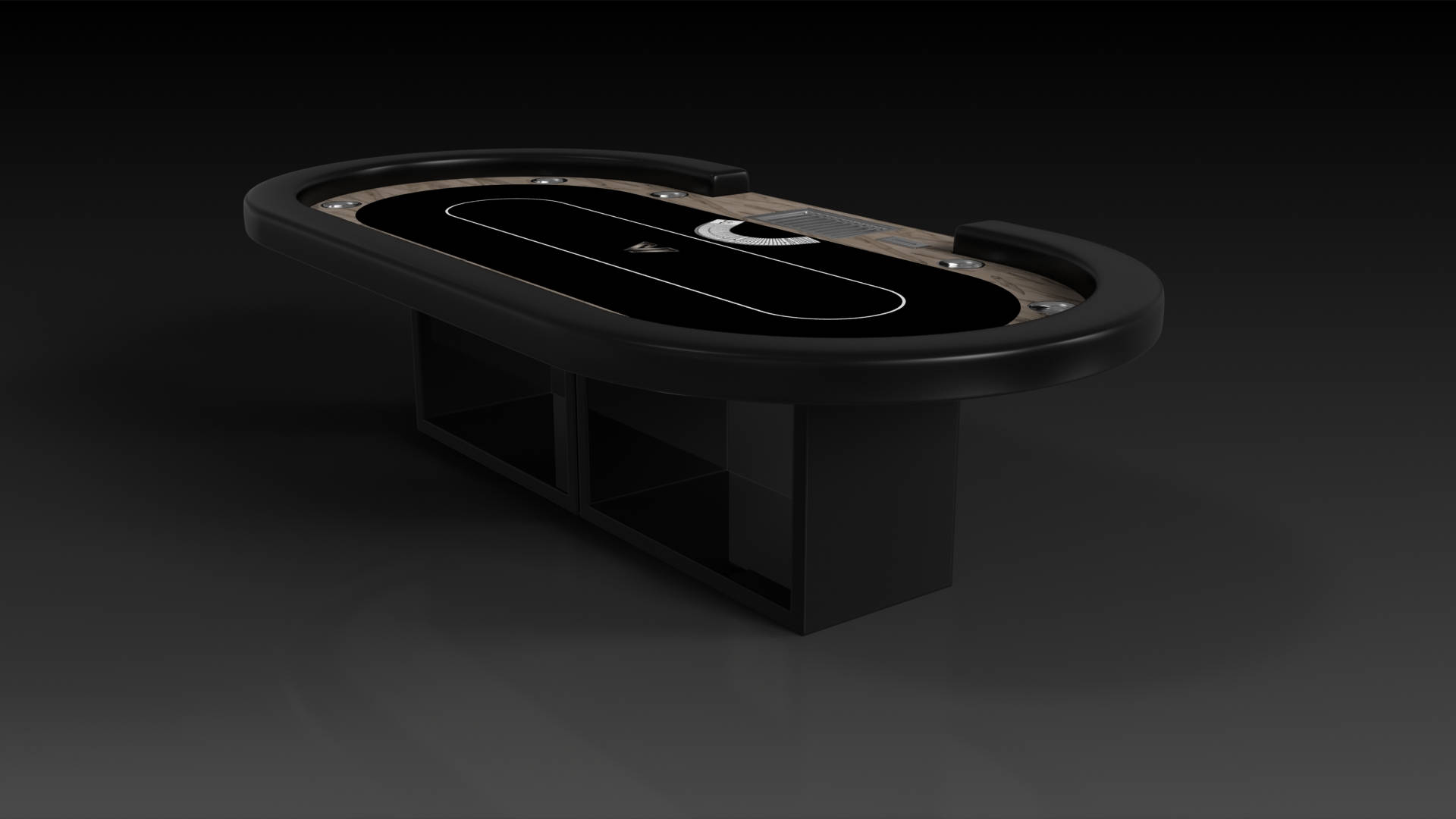 Poker Table In Black Shade Background