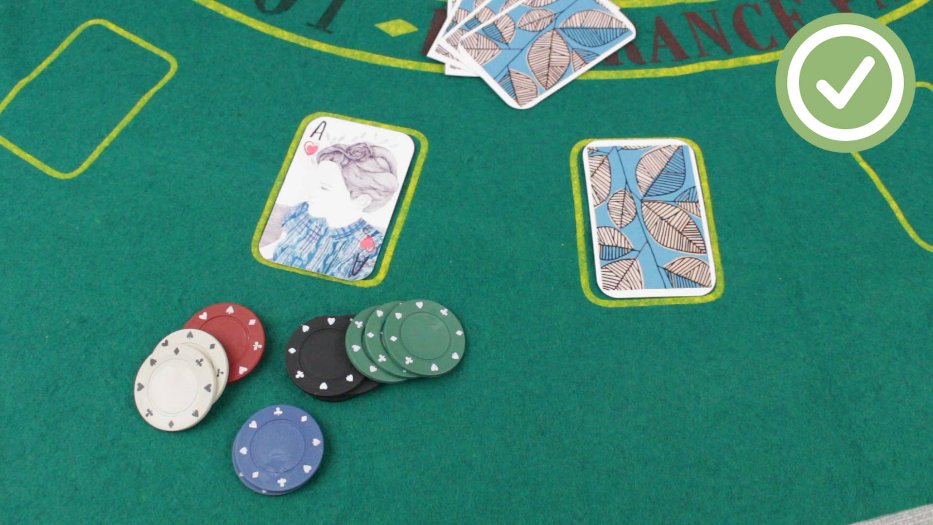 Poker Table With Cards Background