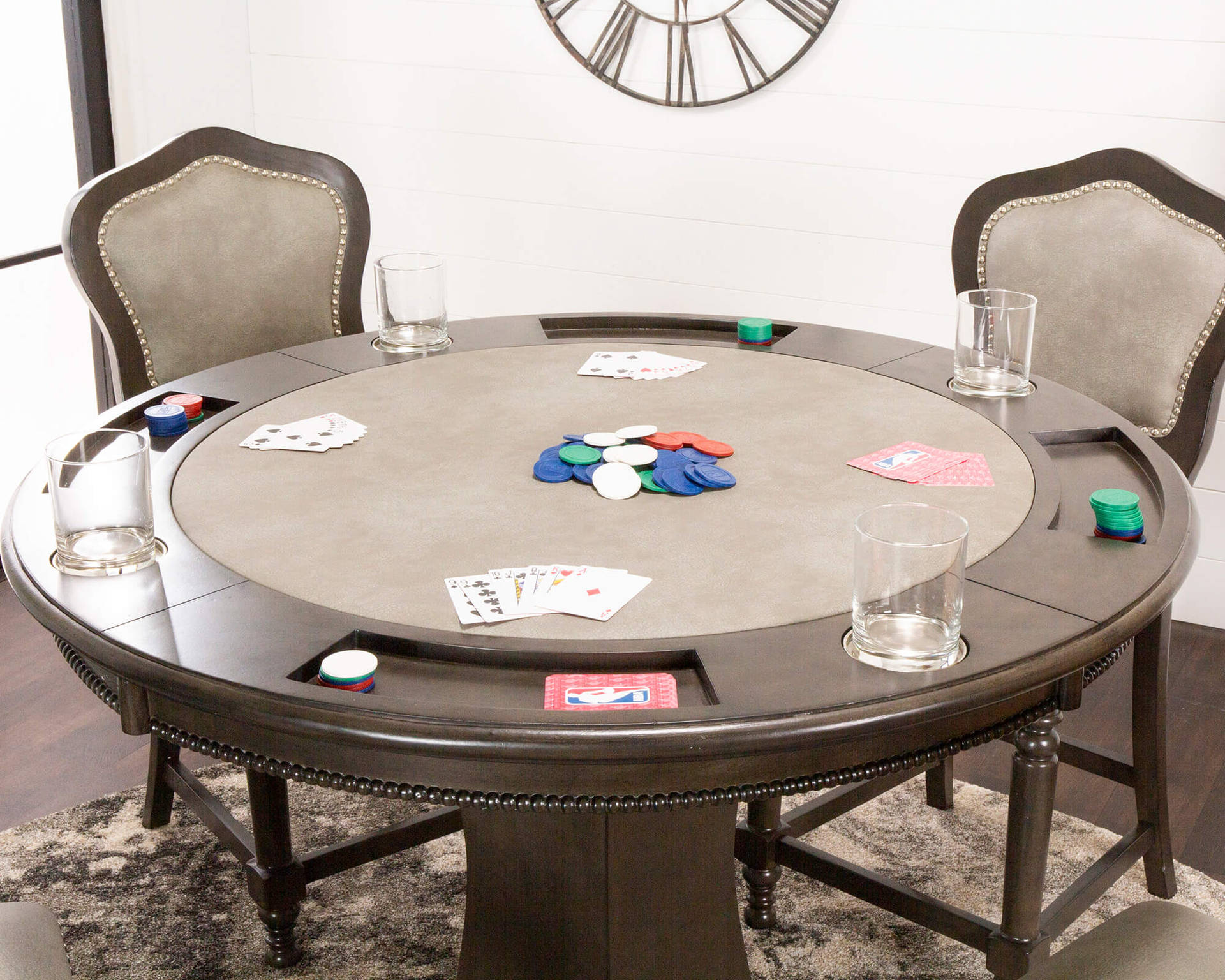 Poker Table With Chairs Background