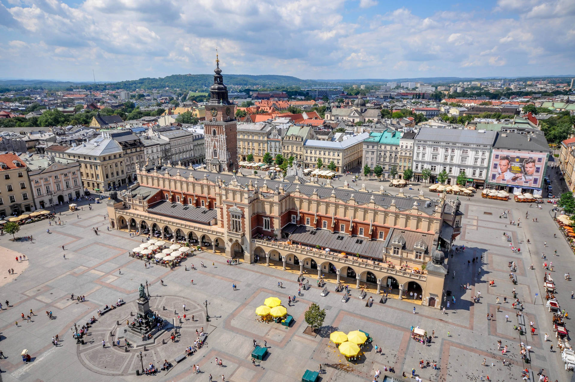 Poland Cloth Hall Drone Photography Background