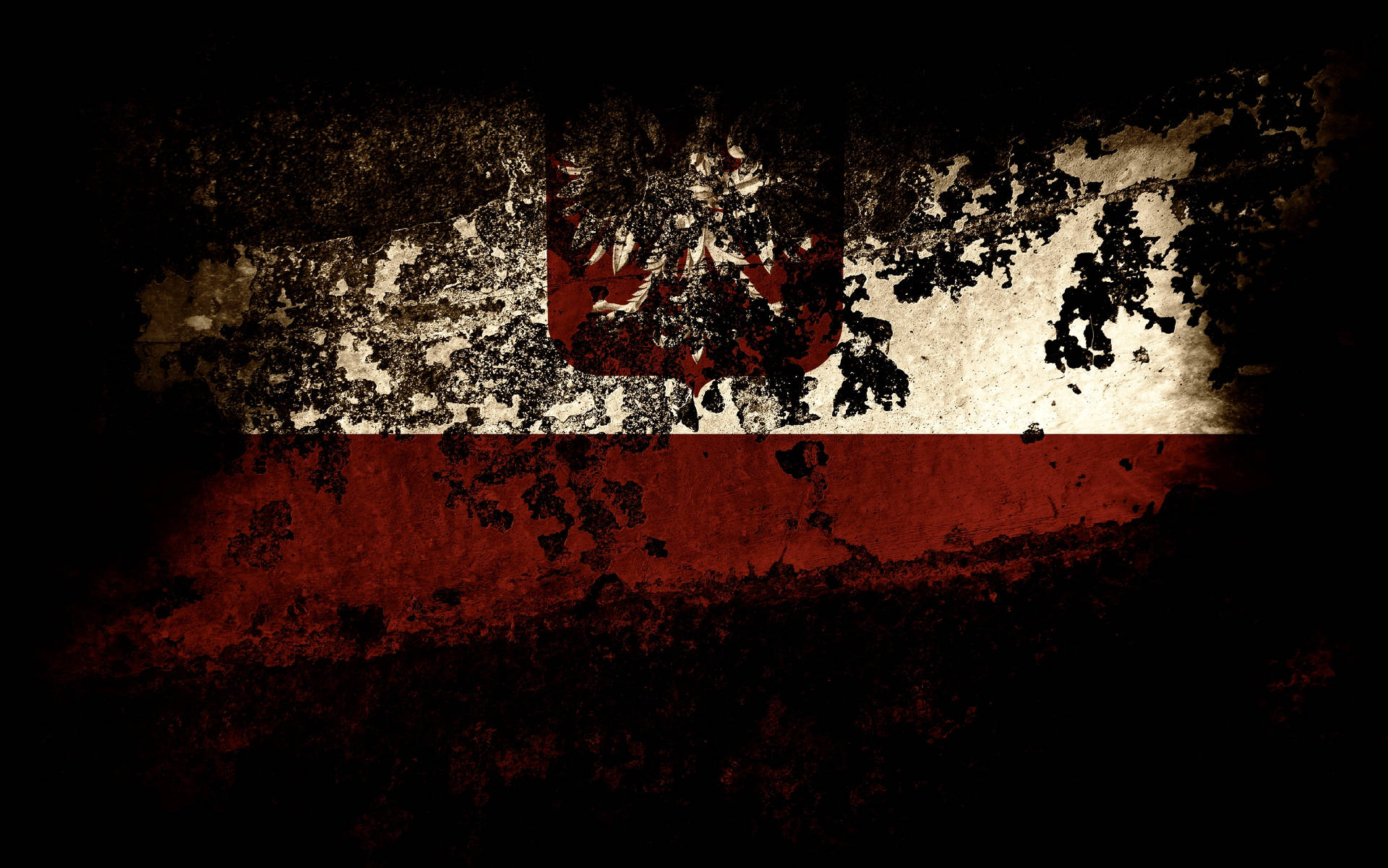 Poland Flag Darkness Background