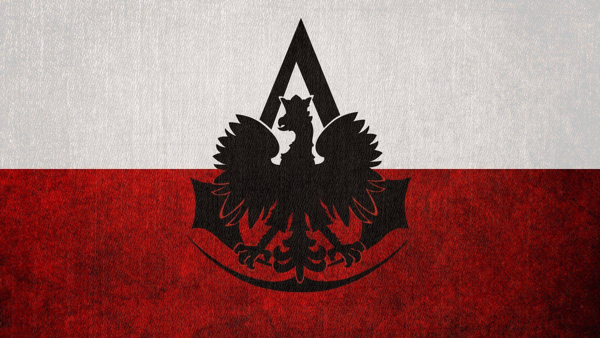 Poland Flag Silhouette Background