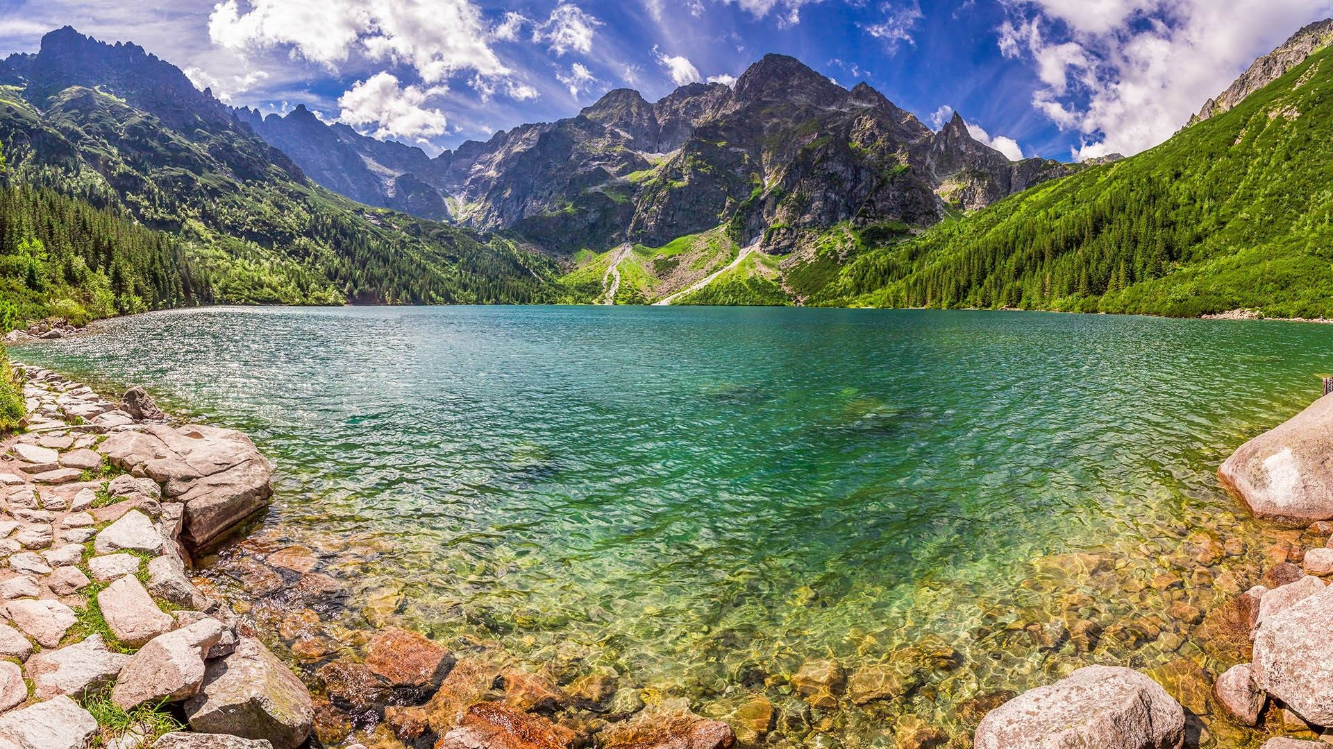 Poland's Morskie Oko Green Lake Background