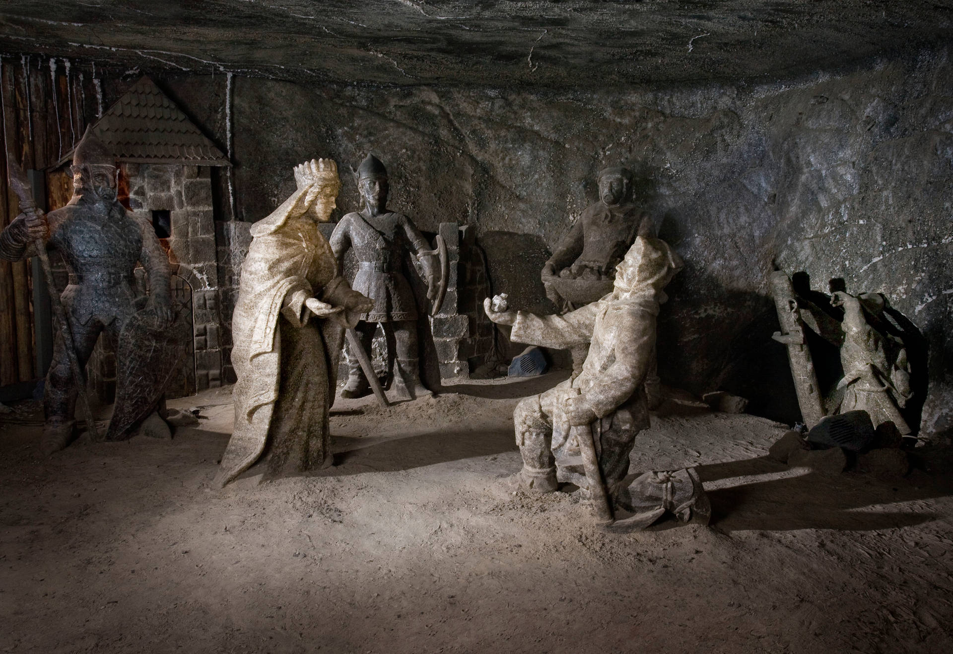Poland's Prince Statue Salt Mine Background