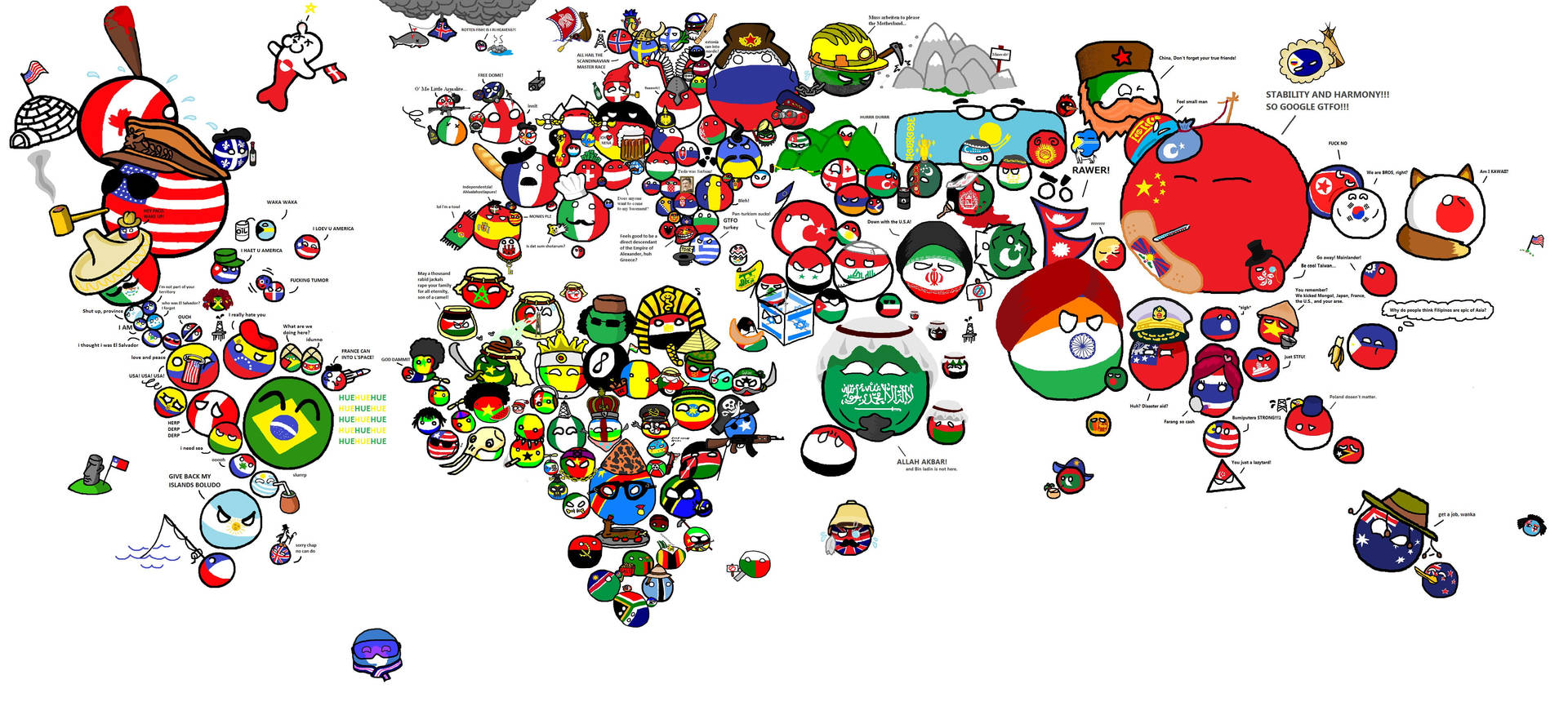 Polandball World Map 4k Background