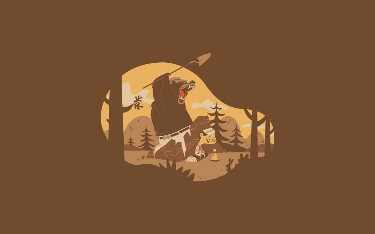 Polar Bear Chef Funny Simple Desktop Background