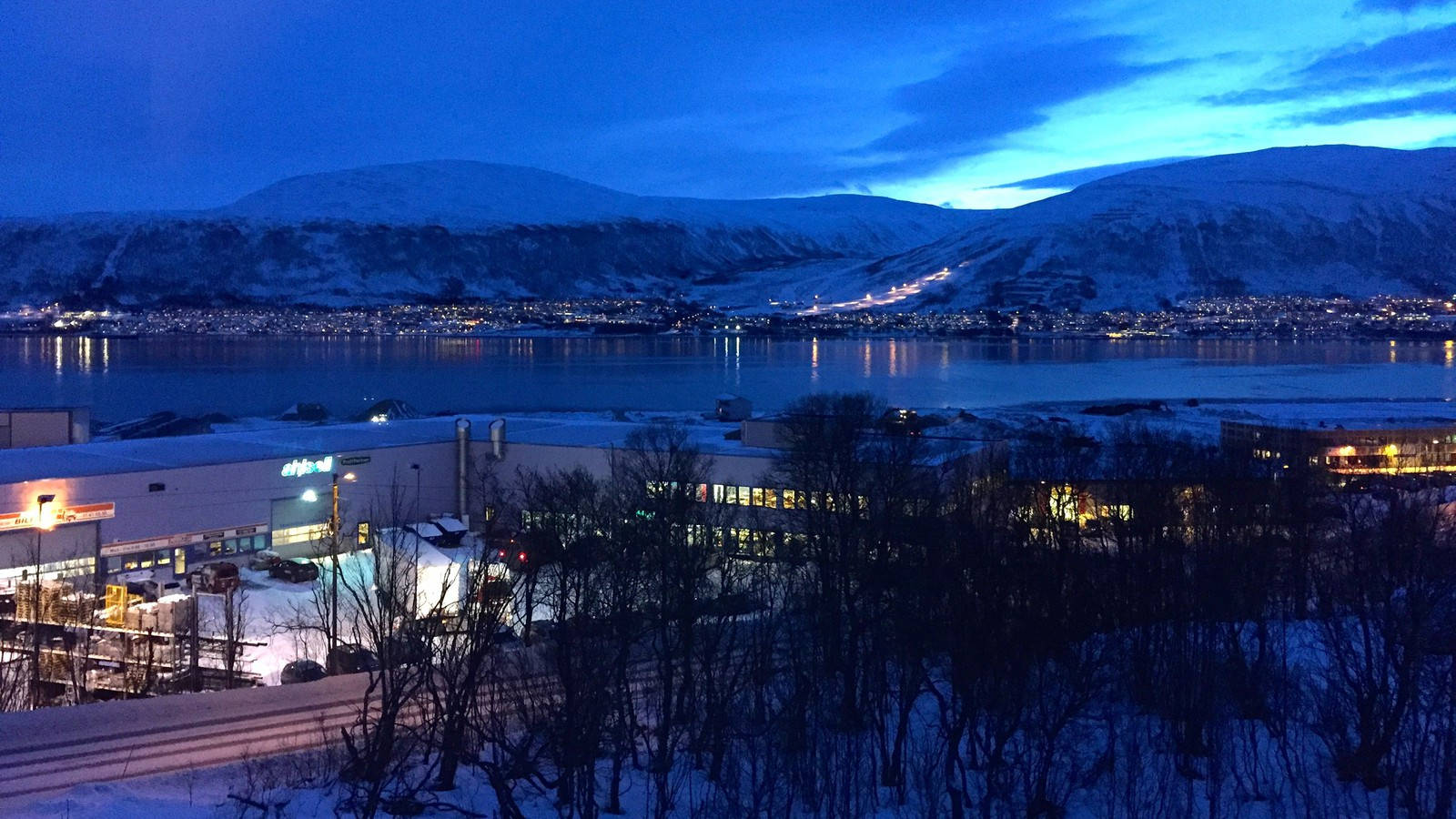 Polar Night No Sun Rise Tromsø Norway Background