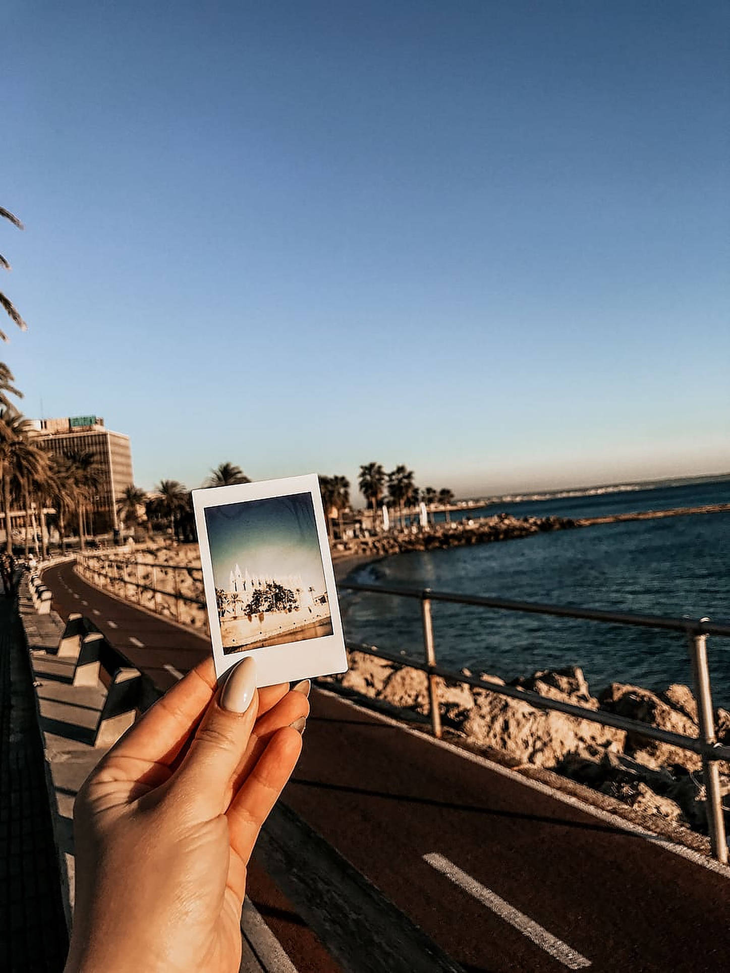 Polaroid Film Ocean Background