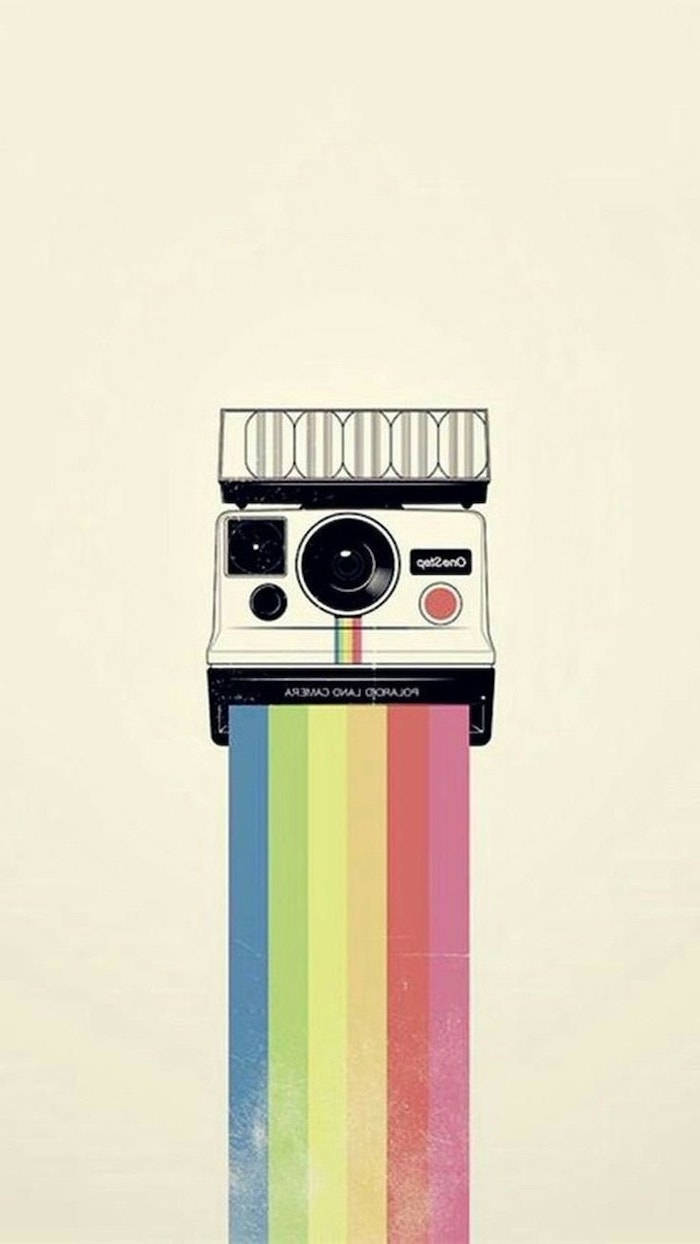 Polaroid Rainbow Girly Iphone Background