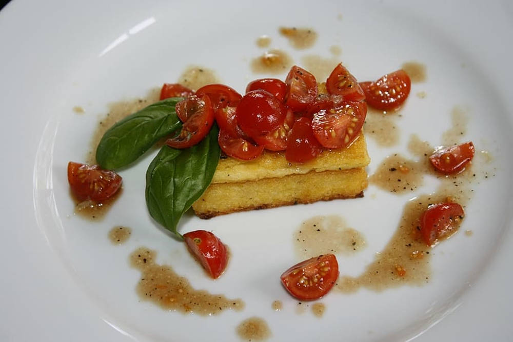 Polenta With Cherry Tomatoes Background