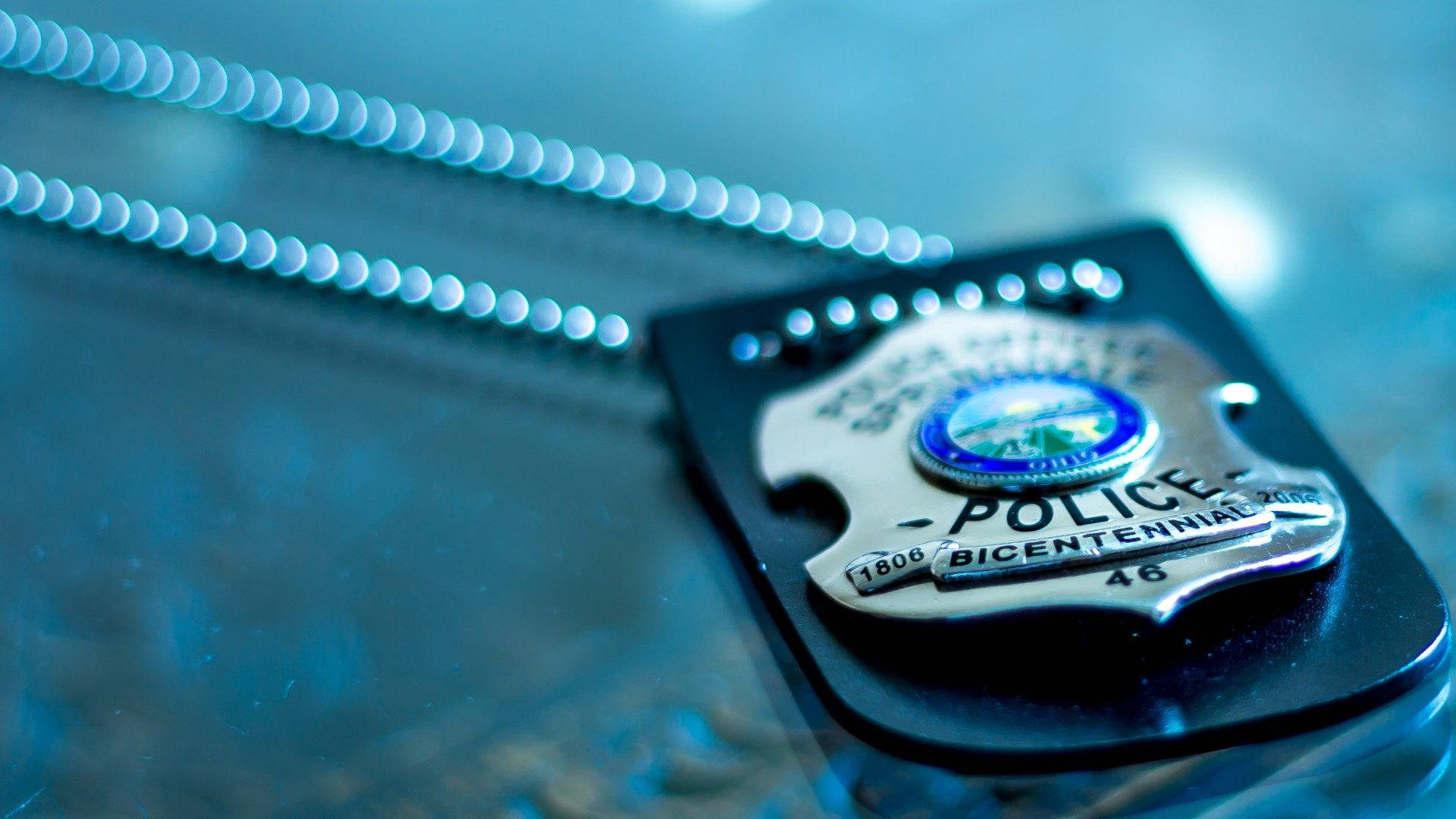Police Badge Close-up Background