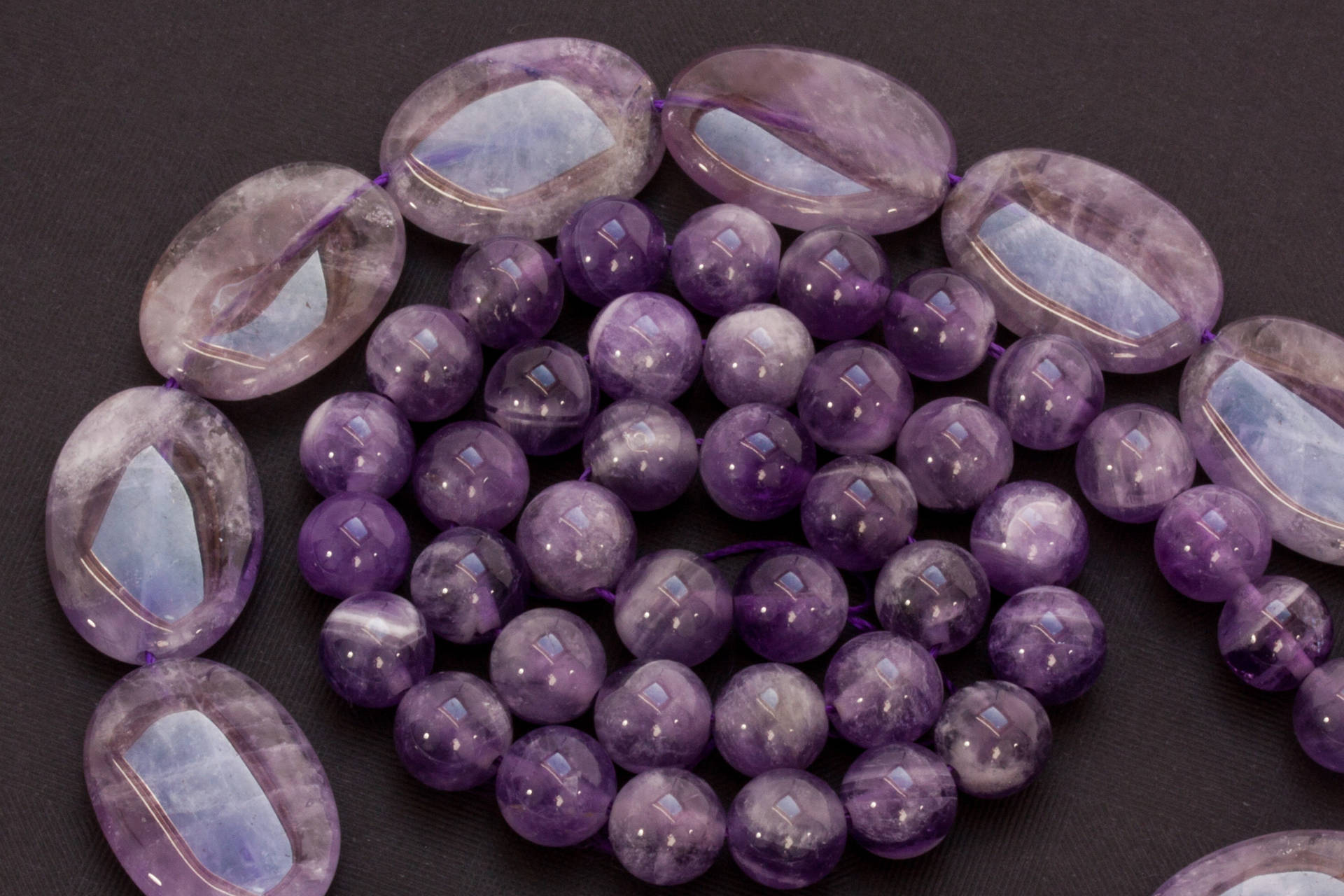 Polished Amethyst Beads