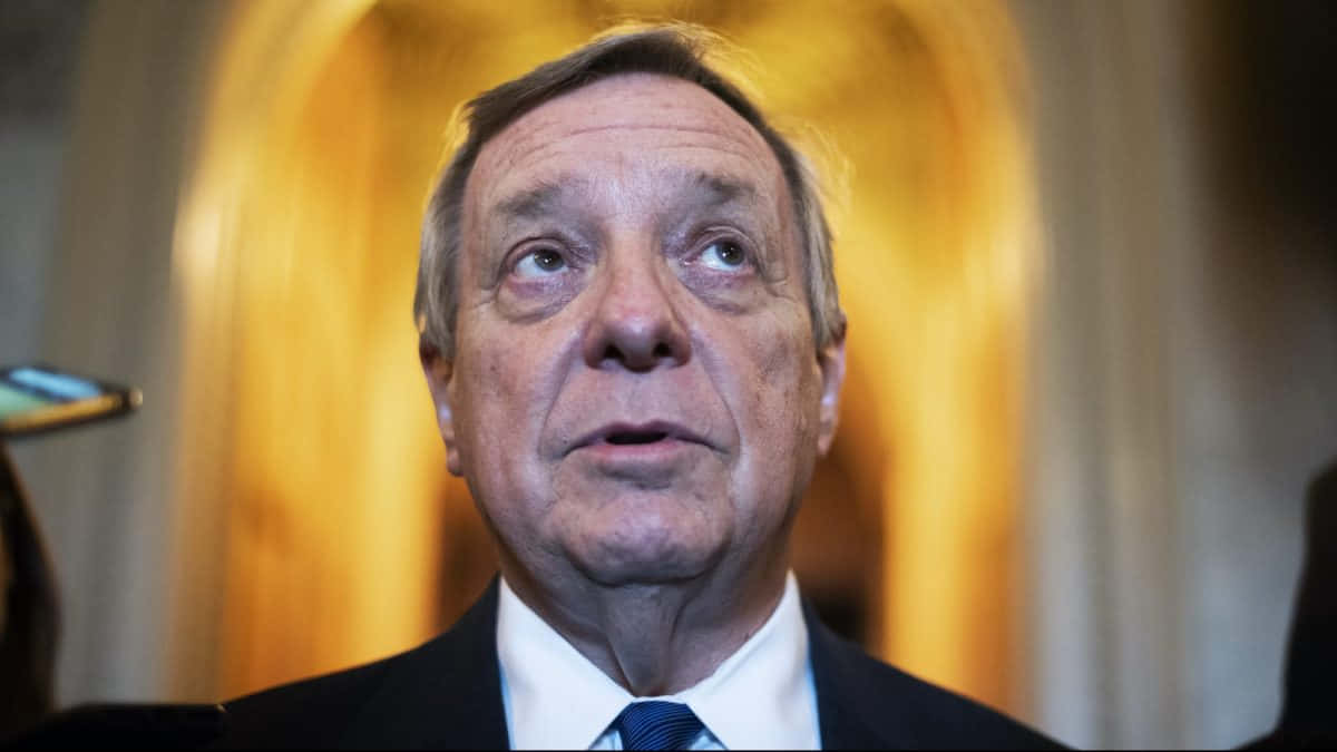 Politician Richard Durbin Looking Up Background