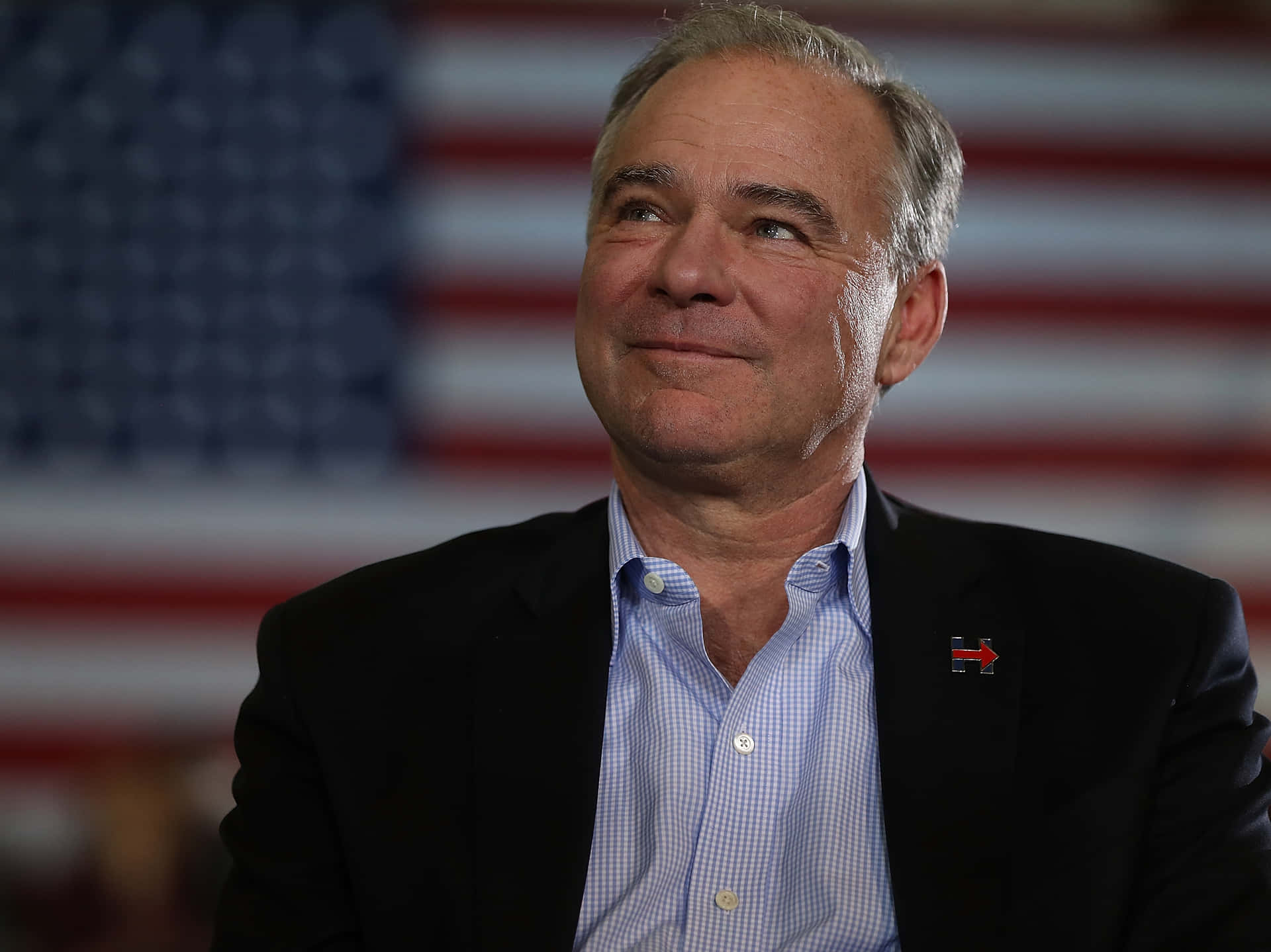 Politician Tim Kaine Looking Up Background